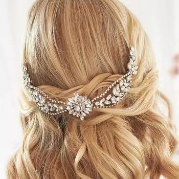 Stonefans Роскошные модные свадебные заколки для волос со стразами для женщин и девочек, ювелирные изделия, звезды, кавайные аксессуары для волос, свадебная повязка на голову «сделай сам» Gold Hair Clip
