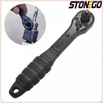 STONEGO 2-в-1 Ключ-ключ для сверлильного патрона Гаечный ключ двойного назначения с храповым механизмом для зажимного инструмента сверлильного станка 12,7 мм 17,5 мм
