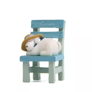 Stool Cartoon Lying Dog Figurine Creative Decor For Gifts Giving Festive Events