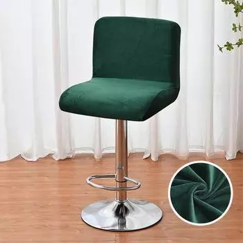 Чехол для табурета, квадратный вращающийся барный стул, сидение, бархатный защитный чехол для барного стула, высота стойки, средняя, низкая спинка, стул, праздничный L34-48/W38-48cm/H28-38cm чёрный