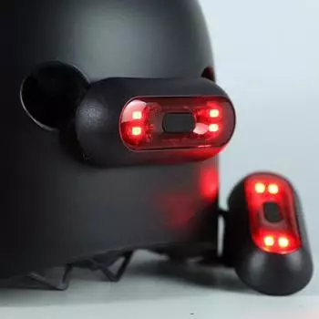 Стоп-сигнал для мотоциклетного шлема, перезаряжаемые через USB светодиодные предупредительные фонари для шлема, 3 режима освещения, красный/синий