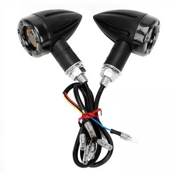 Стоп-сигнал, мини-пульта, светодиодный, янтарный и красный, освещение для мотоцикла, 1 пара, индикаторная лампа, универсальные указатели поворота, мигалка для мотоцикла