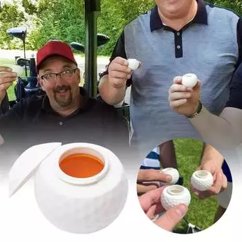 Стопка для гольфа из смолы, стопка для гольфа с крышкой в форме мяча для гольфа 2pcs