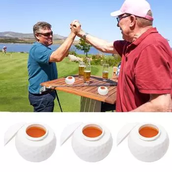 Стопка для гольфа из смолы, стопка для гольфа с крышкой, стопки в форме мяча для гольфа, подарок отцу, брату, любителям гольфа 2pcs