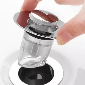 Стопор для умывальника Push-Type Design Bouncing Core Technology Предотвращение повреждения водой Стопор для домашнего слива