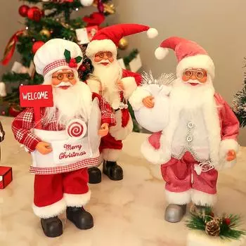 Стоящая 12-дюймовая силиконовая кукла Санта-Клауса, рождественский декор для детского подарка на витрину. Yellow hug gift жёлтый