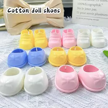 Стоящая кукла из хлопка 20 см, пухлое тело, нарядная обувь, плюшевые игрушки, аксессуары для кукол, обувь из хлопка, сапоги, наряд Beige shoes