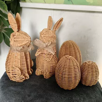 Стоящий кролик с яйцом Пасхальные украшения Аксессуары для рукоделия Статуэтка для рукоделия