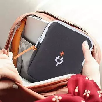 Storage Bag, Medicine Package, Data Cable, Charger, Power Bank, Storage Bag, Essential For Outdoor Travel, Portable Wallet For T светло-серый
