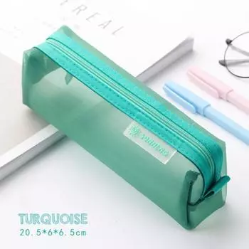 Storage Bag Pencil Pouch Multicolor Stationery Storage Bag New Mesh Pencil Bag Art Supplies