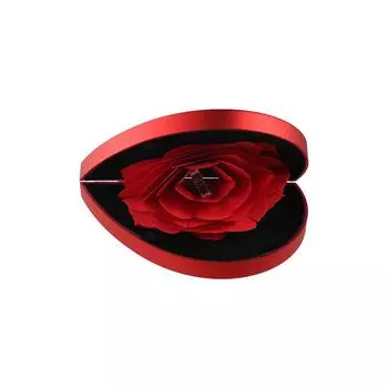 Storage Box 3D Ring Display Holder Specially Designed Jewelry Storage Case Travel Red-Rhombus