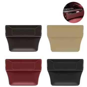 Storage Box For Car Seat Gap Slot Waterproof PU Leather Console Side Pocket Organizer For Coin Wallet чёрный
