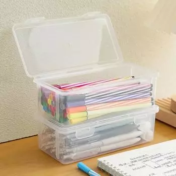 Storage Box Large Capacity Transparent Stationery Pen Holder for Colored Lead Children s Crayon Drawing and Sketching Pen Bag