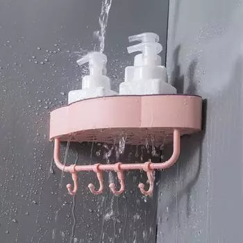 Стеллаж для хранения вещей, угловой пластиковый органайзер для ванной комнаты, держатель для кухонного хранения, полка для раковины, бесплатные туалетные принадлежности, губка, угловой держатель для щеток, аксессуары темно-синий