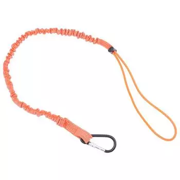 Страховочный ремешок для банджи-троса с карабинным крюком, предотвращающий падение оранжевый
