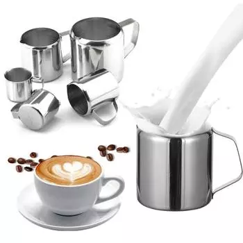 Straight Body with Handle Latte Art Measuring Cup Coffee Cream Pitcher Milk Foam Jug Coffeeware Cup 3 oz