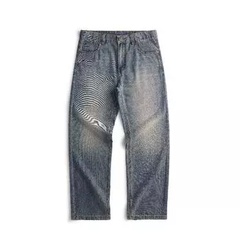 Straight-mounted Style Summer and Spring Drooping Hemp Jeans for Men Thin Loose 28