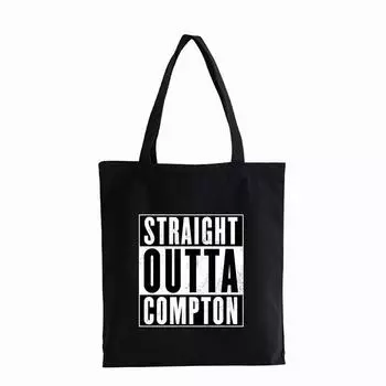 Straight Outta Compton мужская и женская сумка-шоппер Готическая художественная живопись NWA Сумки Холщовая сумка Compton Сумка на плечо Сумки-тоут Bolsas 24*26cm