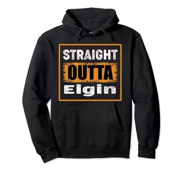 Straight Outta Elgin Иллинойс США Ретро Антикварная Винтажная Парка чёрный