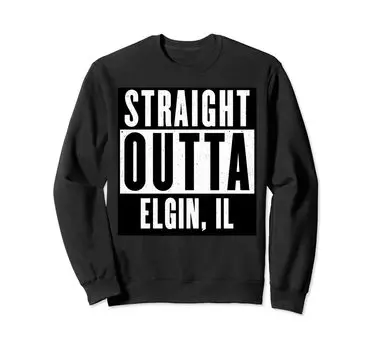 Straight Outta ILLINOIS ELGIN Home Толстовка Футболка Футболка Футболка с V-образным вырезом