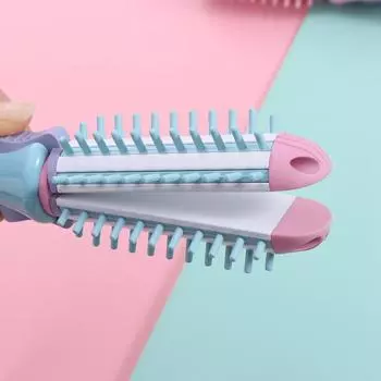 Straightening Electric Hair Straightener Comb Hairdressing Curling Irons Women фиолетовый