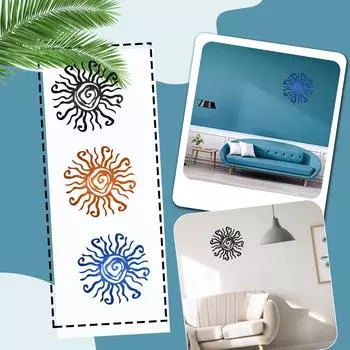 Странное Солнце Металлическое Настенное Искусство Металлическое Наружное Украшение Стен Садовый Силуэт A