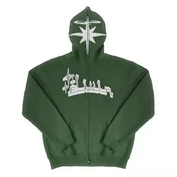 Странный звездный принт с вышивкой, осень/зима, новый готический темный топ, свободный женский свитер с капюшоном M белый