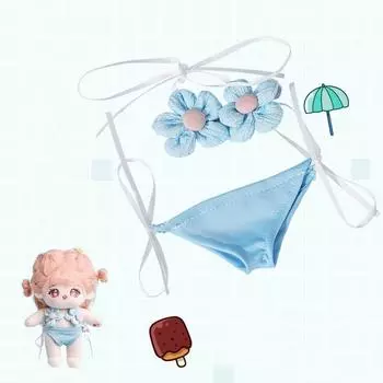 Strap Pants Cotton Doll Bikini Suit Bikini Set 20cm Doll Swimming Outfit Cotton Doll Accessories style A