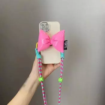 Strap Rope Phone Back Clip Bracket Crossbody Chain Stand Mobile Phone Lanyard Girl Lady style F