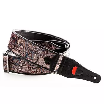 STRAPS Guitar Strap Width Length PAISLEY Brown RightOn! 7cm, 95~150cm VELVET-60 коричневый