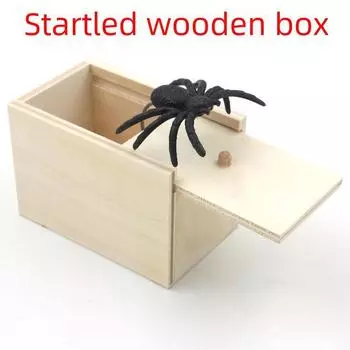 Страшная деревянная коробка для розыгрышей с пауком, игрушка-подделка TikTok, сюрприз в виде жука bug style random