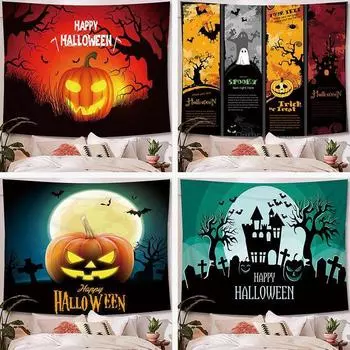 Страшная Кровь Пальма Хэллоуин настенный гобелен ковер Хэллоуин вечерние настенное покрытие гобелен домашний бар Хэллоуин Декор гобелен 100x75cm