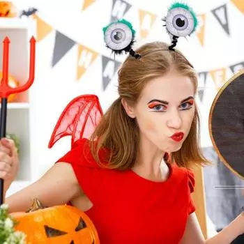 Страшная повязка на голову для Хэллоуина с большими плюшевыми формами, преувеличенный декоративный обруч для волос, аксессуары для вечеринок зелёный
