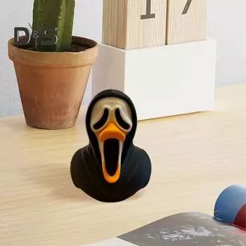 Страшная утка на Хэллоуин, 3D-печатная темная готическая кричащая фигурка утки, украшение для домашнего декора в виде ужасной утки на Хэллоуин белый