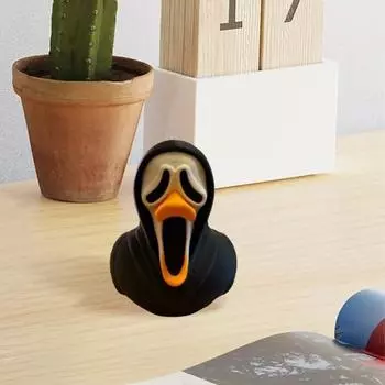 Страшная утка на Хэллоуин, 3D-печатная темная готическая кричащая фигурка утки, украшение для домашнего декора в виде ужасной утки на Хэллоуин белый