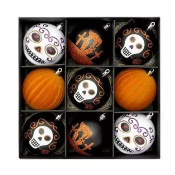 Страшные ужасные черепа с принтом шаров, украшение на Хэллоуин, тыква, кошка, декор, получите свой набор ужасных черепов с украшением шаров