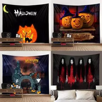 Страшный череп Хэллоуин украшение гобелен ткань для комнаты настенный домашний декор гобелен искусство ведьма Настенный декор фон ткань 100x75cm