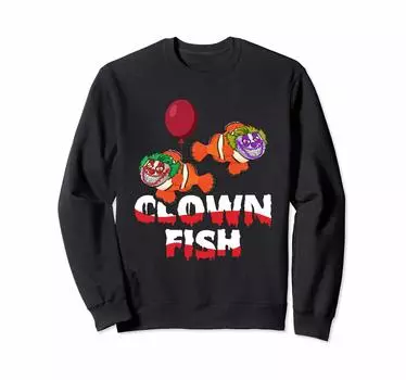 Страшный клоун-рыба жуткая улыбка ужас Хэллоуин костюм подарок толстовка
