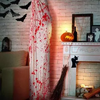 Страшный мешок из марли с кровью на Хэллоуин, подвесной мешок с телом мертвого человека, жуткий реквизит для дома с привидениями для декора вечеринки на Хэллоуин 1pc