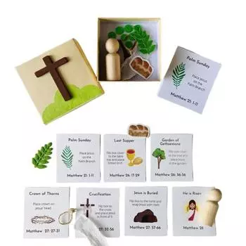 Страстная неделя коробка DIY Воскресение игра сторителлинг набор пасхальные истории карты с