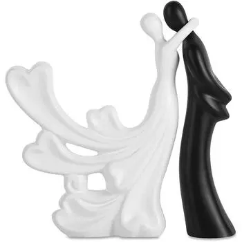 Страстный любовник Обнимающаяся пара Фигурка | Красивый домашний декор - (Набор из 2 штук, Белый Черный),Латунь, Любовь