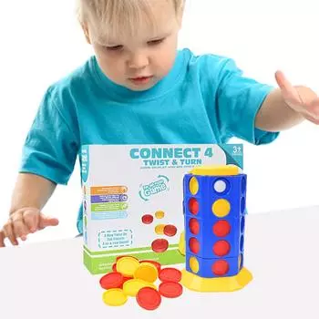 Стратегическая игра Connect 4 Twist & Turn Цилиндрическая вращающаяся семейная настольная шахматная игра 3D семейные настольные игры Игрушки для детей Tetragram