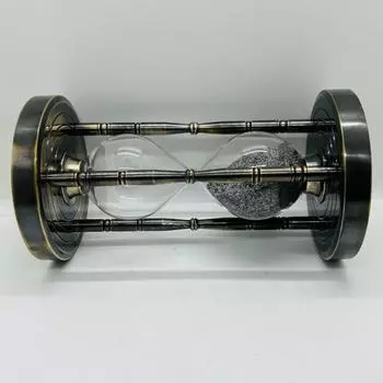 Стратегические элегантные латунные шахматные песочные часы высотой 16 см - уникальный подарок для мужа, Дня отца, годовщины и празднования Хэллоуина