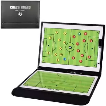 Стратегия футбола Ailunate Магнитная стратегия Стратегическая ручка в комплекте Доска, Доска, Доска, Доска, Папка, Складная, Тренер, Тактика, Стратегия, чёрный