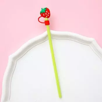 Straw cap custom creative cute cartoon shape super cute straw cover personalized supplies 2 packs Pack of 2