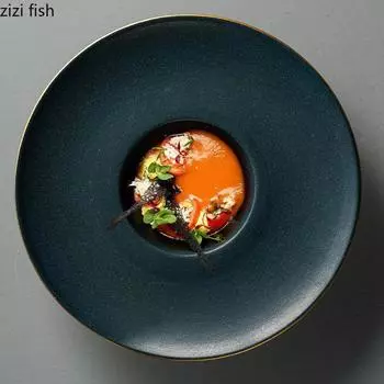 Straw Hat Ceramic Dinner Plate Soup Plate Pasta Dish Western Plates Serving Plates Dessert Bowl Fruit Dish Salad Bowl Snack Tray