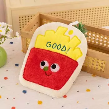 Strawberries Hamburgers Fries Grapes Cartoon Food Fruit Hand Kitchen Towel French Fries