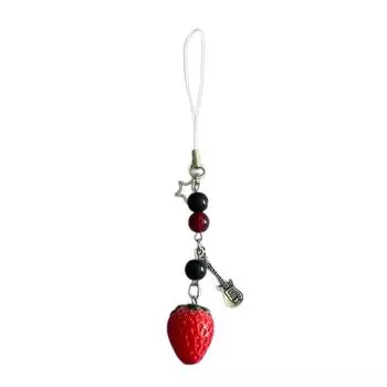 Strawberry Cellphone Chain Colorful Phone Charm Handmade Detachable Phones Lanyard Pendant Keychains for Wallet Bag 2