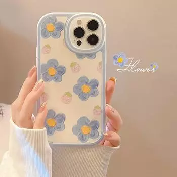 Strawberry Flower 15 подходит для iPhone 14 Pro Max Apple 11 чехол для телефона 12/13 женский XR защитный чехол X 15promax