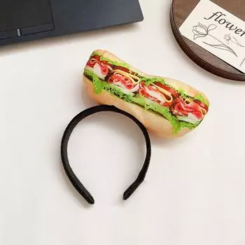Strawberry Hotdog Headband Bone Simulated Food Hair Hoop Personality Party hamburg